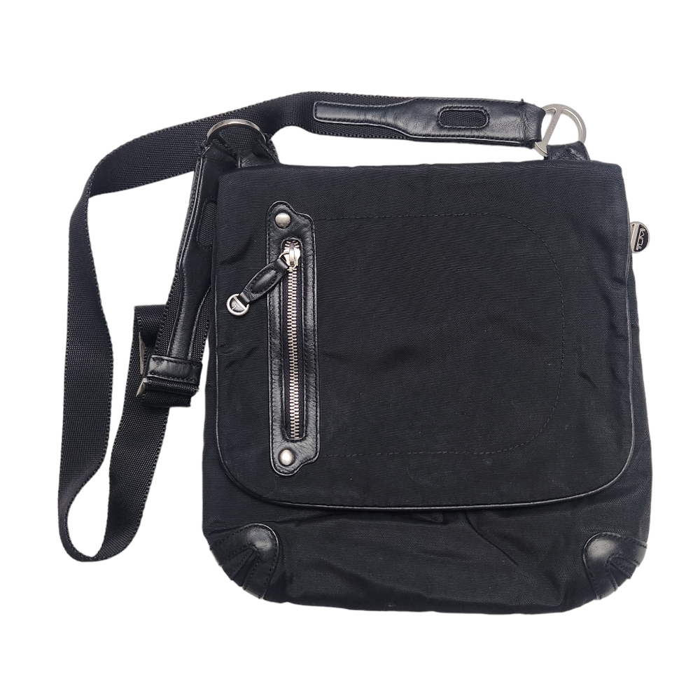 TUMI Vista Collection Black Nylon Leather Crossbody Bag